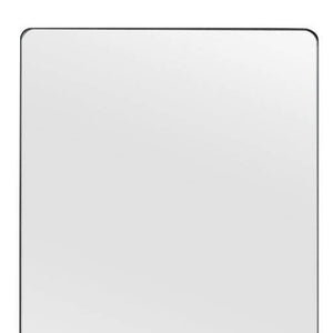 Homeroots 64" Black Solid Wood Framed Standing Mirror  Glass 475737