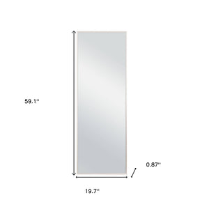 Homeroots 59" Silver Metal Framed Standing Mirror  Glass 475740