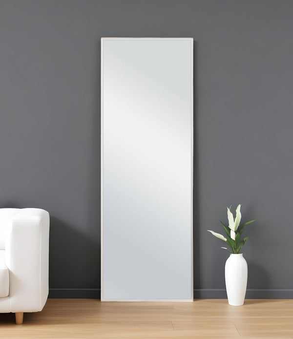 Homeroots 59" Silver Metal Framed Standing Mirror  Glass 475740