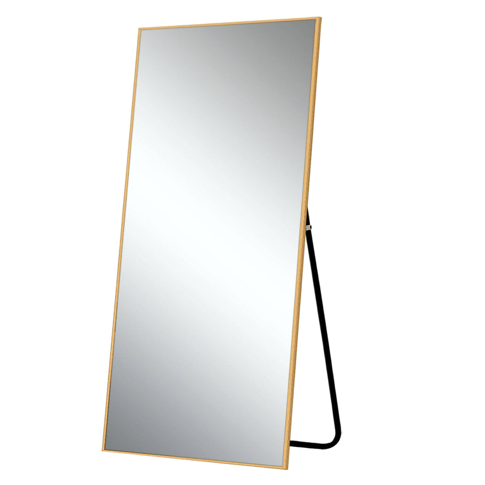 Homeroots 71" Gold Metal Framed Standing Mirror  Glass 475744