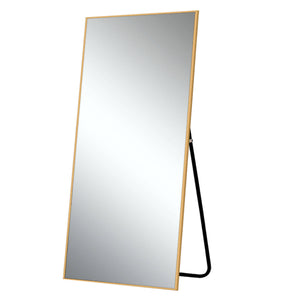 Homeroots 71" Gold Metal Framed Standing Mirror  Glass 475744