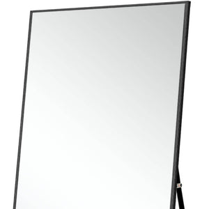 Homeroots 71" Black Metal Framed Leaning Or Hanging Full Length Mirror  Glass 475745