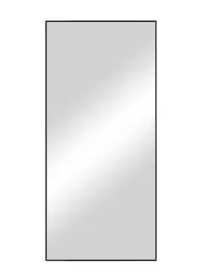 Homeroots 71" Black Metal Framed Leaning Or Hanging Full Length Mirror  Glass 475745