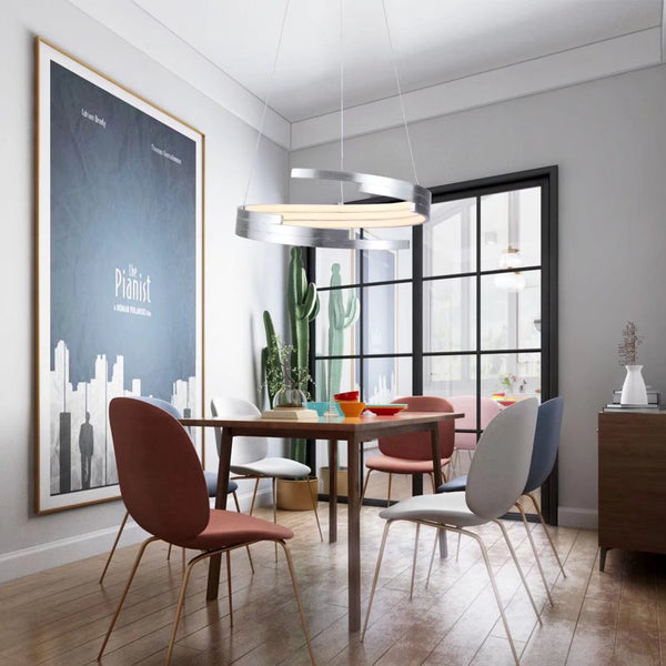 Homeroots Contemporary Silver Led Circular Spiral Chandelier   475748