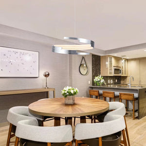 Homeroots Contemporary Silver Led Circular Spiral Chandelier   475748