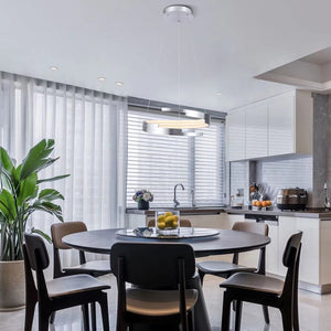 Homeroots Contemporary Silver Led Circular Spiral Chandelier   475748