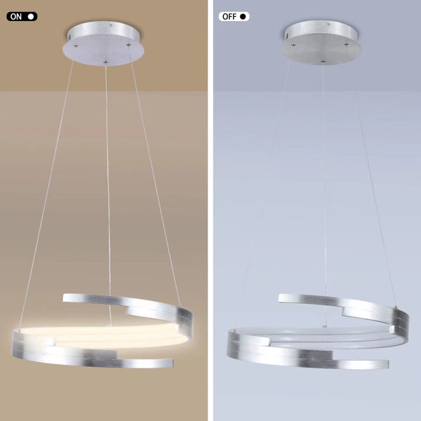 Homeroots Contemporary Silver Led Circular Spiral Chandelier   475748