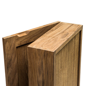 Homeroots Traditional Solid Teak Hanging Mirrored Medicine Cabinet   475844