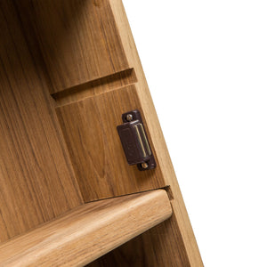 Homeroots Traditional Solid Teak Hanging Mirrored Medicine Cabinet   475844