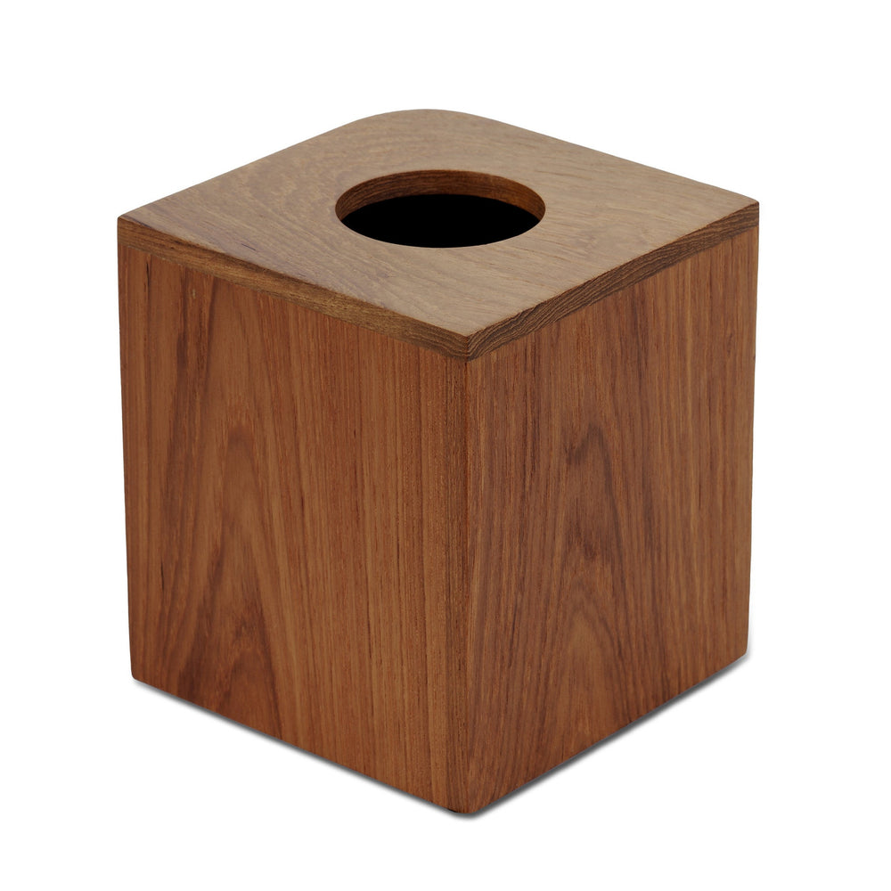 Homeroots Designer Genuine Teak Tissue Box Cover   475846