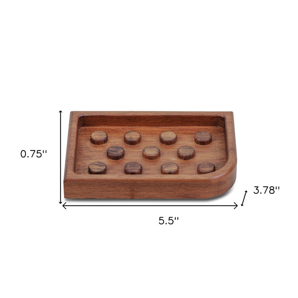 Homeroots Designer Genuine Teak Soap Dish   475848