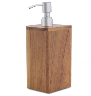 Homeroots Designer Genuine Teak Soap Dispenser   475850