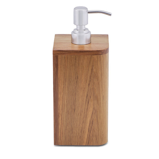 Homeroots Designer Genuine Teak Soap Dispenser   475850