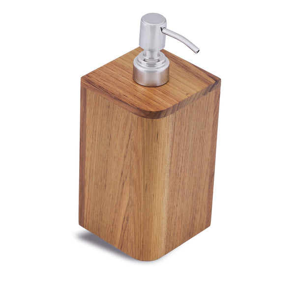 Homeroots Designer Genuine Teak Soap Dispenser   475850