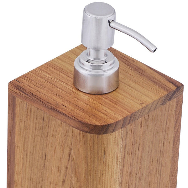 Homeroots Designer Genuine Teak Soap Dispenser   475850