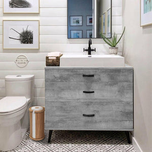 Homeroots Traditional Solid Teak Toilet Paper Rack   475853