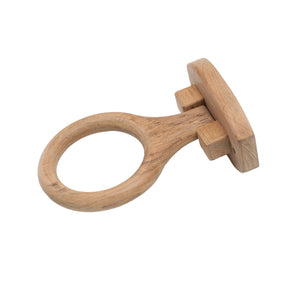 Homeroots Traditional Solid Teak Heavy Duty Towel Ring   475855