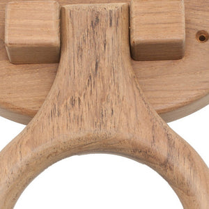 Homeroots Traditional Solid Teak Heavy Duty Towel Ring   475855