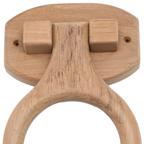 Homeroots Traditional Solid Teak Heavy Duty Towel Ring   475855