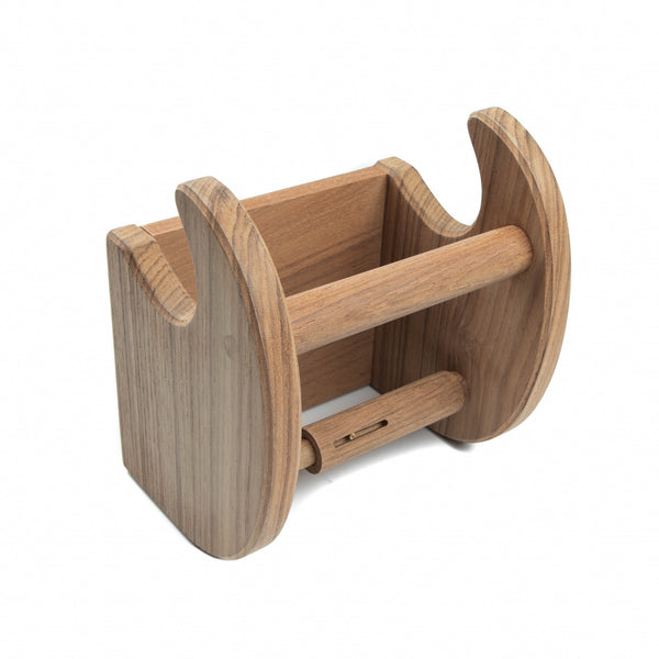 Homeroots Traditional Solid Teak Magazine And Toilet Paper Holder   475860