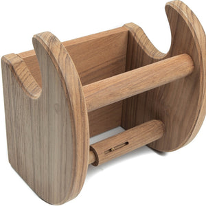 Homeroots Traditional Solid Teak Magazine And Toilet Paper Holder   475860