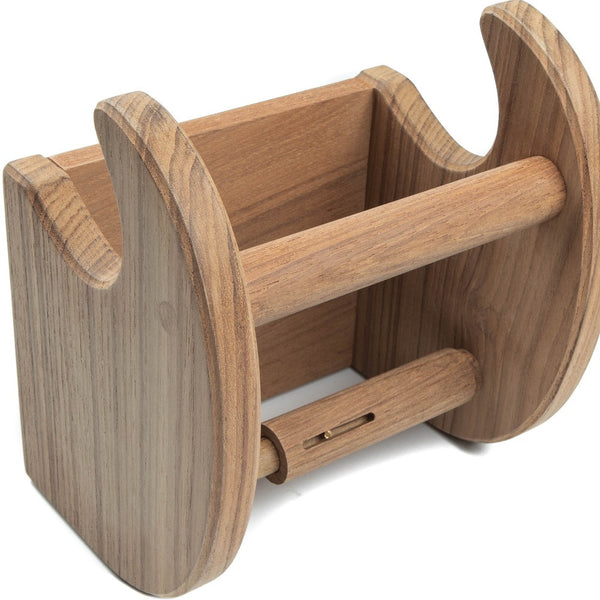 Homeroots Traditional Solid Teak Magazine And Toilet Paper Holder   475860