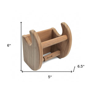 Homeroots Traditional Solid Teak Magazine And Toilet Paper Holder   475860
