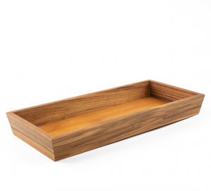 Homeroots 15" Brown Solid Teak Vanity Tray  Wood 475862