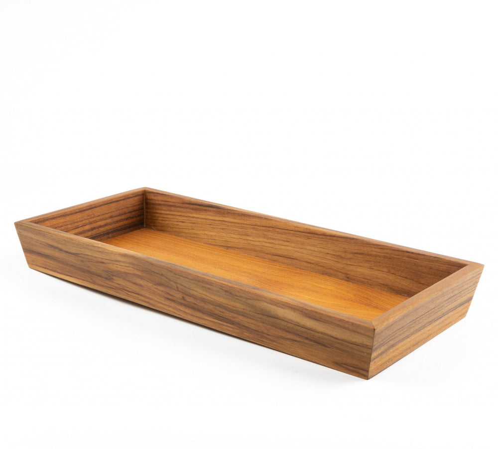 Homeroots 15" Brown Solid Teak Vanity Tray  Wood 475862