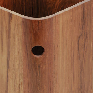 Homeroots Designer Genuine Teak Waste Basket   475863