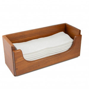 Homeroots Traditional Solid Teak Guest Paper Towel Holder   475868