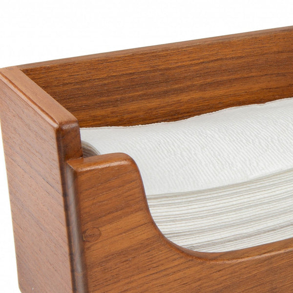 Homeroots Traditional Solid Teak Guest Paper Towel Holder   475868