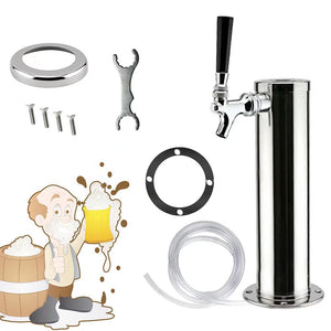 Homeroots Stainless Steel Tower Beer Dispenser  Stainless Steel 475889
