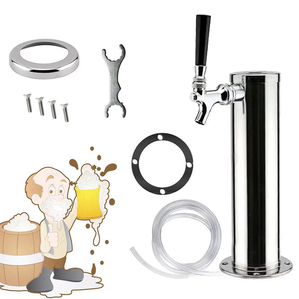 Homeroots Stainless Steel Tower Beer Dispenser  Stainless Steel 475889