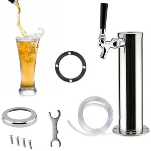 Homeroots Stainless Steel Tower Beer Dispenser  Stainless Steel 475889