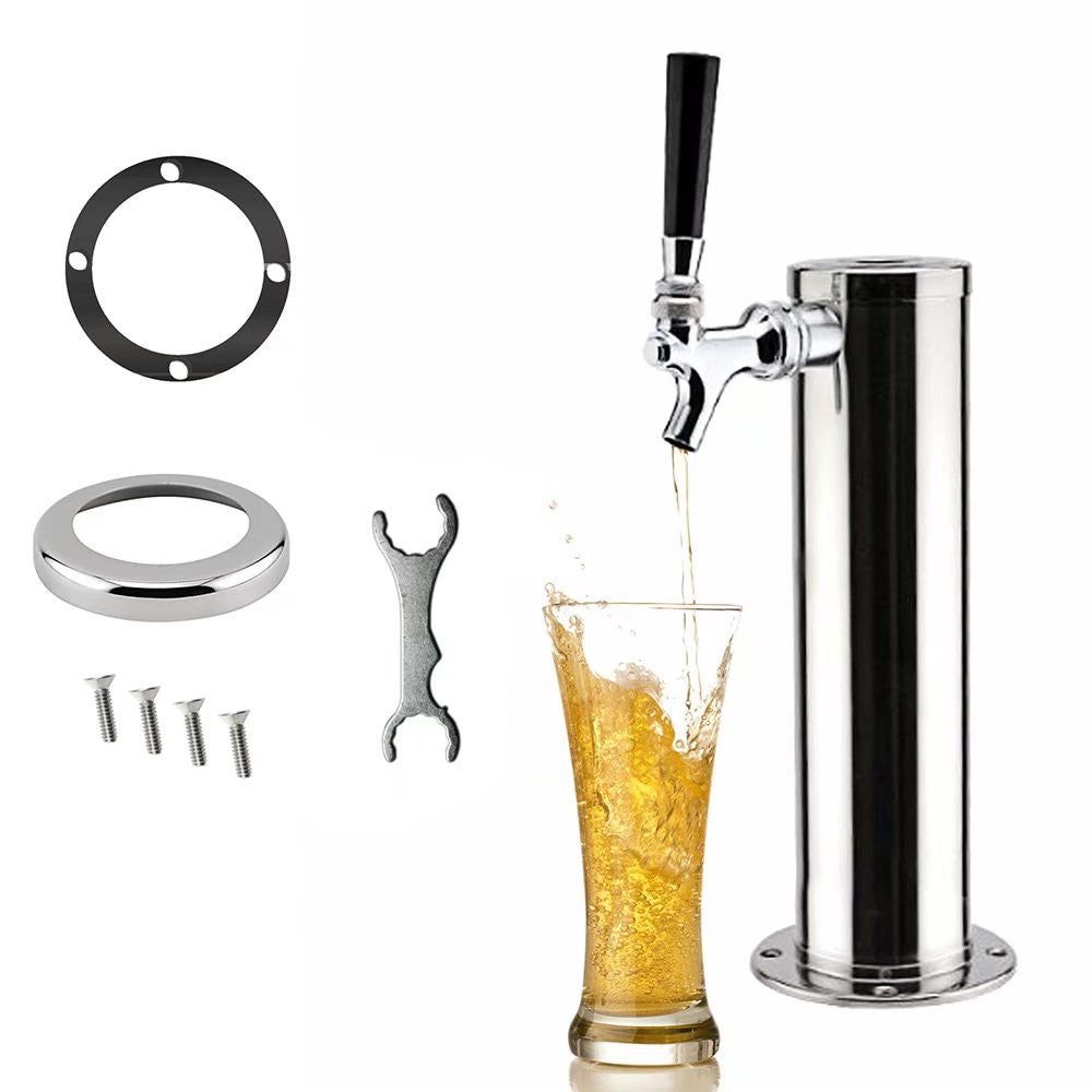 Homeroots Stainless Steel Tower Beer Dispenser  Stainless Steel 475889