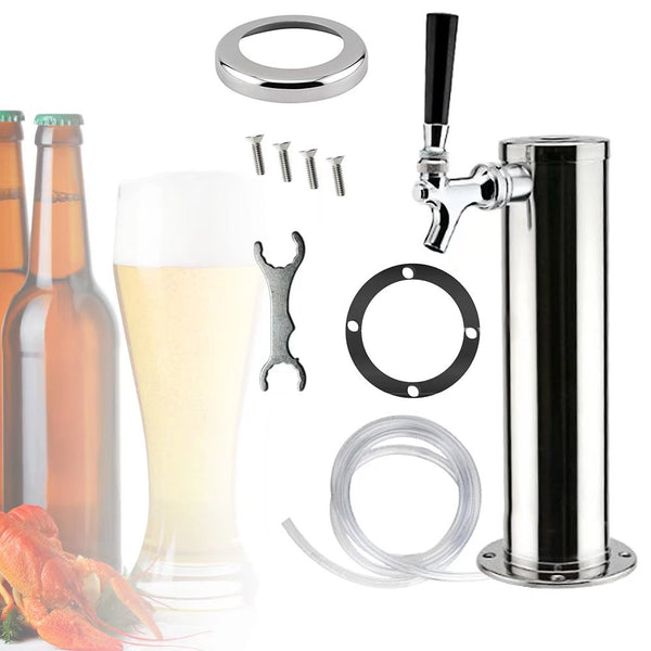Homeroots Stainless Steel Tower Beer Dispenser  Stainless Steel 475889