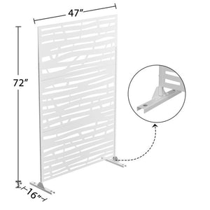 HomeRoots 75" Sleek White Metal Three-Panel Room Divider Screen for Stylish Privacy, Indoor & Outdoor Use 475914