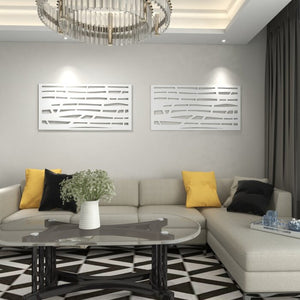 HomeRoots 75" Sleek White Metal Three-Panel Room Divider Screen for Stylish Privacy, Indoor & Outdoor Use 475914