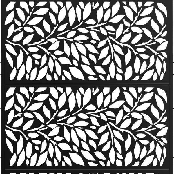 HomeRoots 75" Black Metal Three-Panel Screen Divider - Modern Privacy Solution for Home & Office Decor 475915