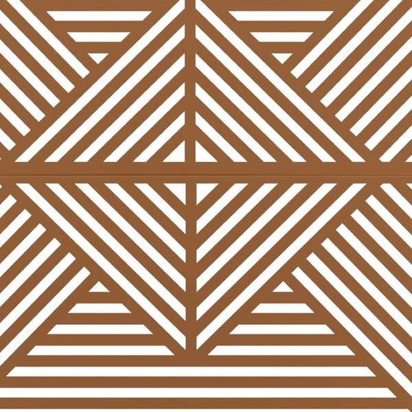 HomeRoots 75" Stylish Brown Metal Three-Panel Room Divider Screen for Privacy, Flexibility, and Décor Enhancement 475922