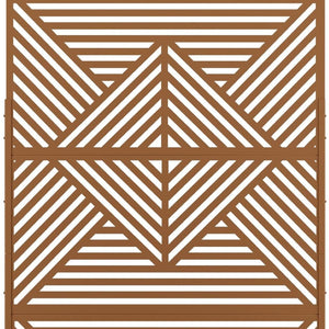 HomeRoots 75" Stylish Brown Metal Three-Panel Room Divider Screen for Privacy, Flexibility, and Décor Enhancement 475922