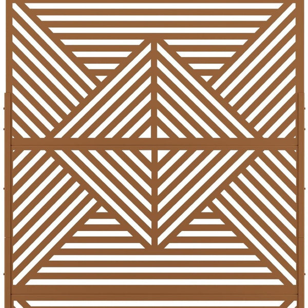 HomeRoots 75" Stylish Brown Metal Three-Panel Room Divider Screen for Privacy, Flexibility, and Décor Enhancement 475922