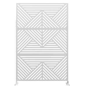 HomeRoots 75" White Metal Three-Panel Room Divider - Stylish Privacy Screen for Home, Events, and Studios 475923