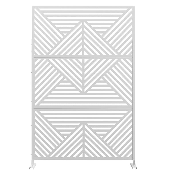 HomeRoots 75" White Metal Three-Panel Room Divider - Stylish Privacy Screen for Home, Events, and Studios 475923