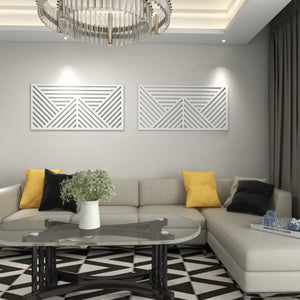 HomeRoots 75" White Metal Three-Panel Room Divider - Stylish Privacy Screen for Home, Events, and Studios 475923