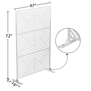 HomeRoots 75" White Metal Three-Panel Room Divider - Stylish Privacy Screen for Home, Events, and Studios 475923