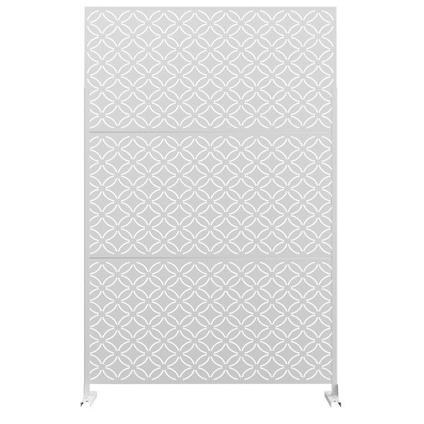 HomeRoots 75" Elegant White Metal Three-Panel Screen Divider - Modern Privacy Solution for Any Space 475926