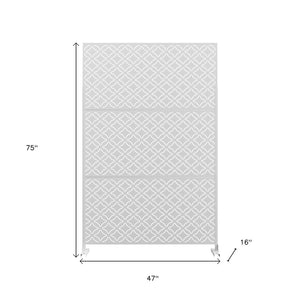 HomeRoots 75" Elegant White Metal Three-Panel Screen Divider - Modern Privacy Solution for Any Space 475926
