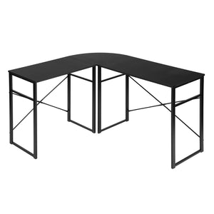 Homeroots Modern Geo Black L Shape Computer Table   475984